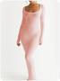Crew Neck Plain Long Sleeve Maxi Dress