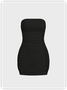 Cut Out Strapless Plain Sleeveless Short Dress