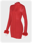 Crew Neck Plain Long Sleeve Short Dress