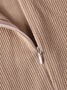 Zipper Stand Collar Pocket Plain Long Sleeve Romper