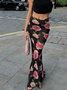mesh Floral Maxi Skirt