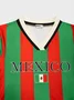 Mexico V Neck Striped Short Sleeve T-shirt