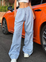 Twill Color Block Straight Pants Sweatpants & Joggers