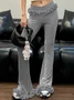 Jersey Plain Flare Pants Fashion Pants