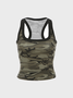 Jersey Square Neck Camo Tank Top