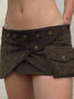 Suede Plain Mini Skirt