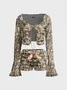 Jersey Camo Top With Pants Two-Piece Set