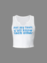 Ribbing Crew Neck Text Letters Tank Top