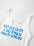 Ribbing Crew Neck Text Letters Tank Top