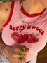 Jersey Crew Neck Fruit Tank Top