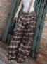 Twill Plaid Straight Pants Fashion Pants