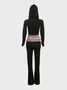 Jersey Color Block Top With Pants Two-Piece Set