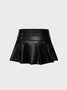 PU Plain Mini Skirt