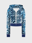 Jersey Painting Coat With Pants Two-Piece Set