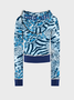 Jersey Painting Coat With Pants Two-Piece Set