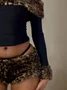Jersey Leopard Top With Pants Two-Piece Set