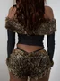 Jersey Leopard Top With Pants Two-Piece Set