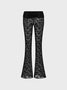 Nylon Heart/Cordate Top With Pants Two-Piece Set