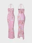 Spaghetti Floral Sleeveless Maxi Dress