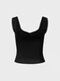 Jersey Square Neck Plain Tank Top
