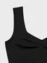Jersey Square Neck Plain Tank Top