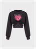 【Final Sale】Y2K Gray Heart Metal Chain Top Hoodie & Sweatshirt