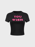 【Final Sale】Y2K Black Letter Color Block Top T-Shirt