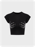Street Black Hand print Body print Top T-Shirt