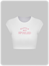 Y2K White Letter Cropped Top T-Shirt A Little Bit Spoiled