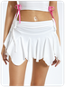 Y2k Balletcore White Pleated Asymmetrical design Wrinkled Bottom Skirt