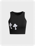 Y2K White Cross embroidery Basic Top Tank Top & Cami