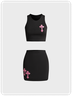 【Final Sale】Y2k White Basic Cross Two-Piece Set