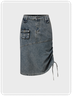 Street Blue Rawstring Ockets Denim Bottom Skirt