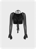 Y2k Black Patchwork Sleated Bell sleeves Top Women Top