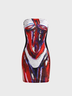 【Final Sale】Edgy Red Body print Dress Mini Dress