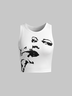 Y2K White Figure face Top Tank Top & Cami