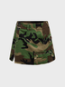 【Final Sale】Street Green Camo Button Bottom Skirt