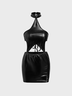 Punk Black Star shape PU Dress Mini Dress