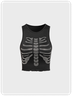 【Final Sale】Street Black Hotfix rhinestone Top Tank Top & Cami