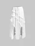 【Final Sale】Ruffles Slit Plain Maxi Skirt