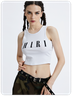 Street White Letter Top Tank Top & Cami