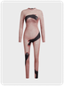 Hand Print Crew Neck Human Body Long Sleeve Jumpsuit