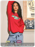 Crew Neck Text Letters Long Sleeve Sweater