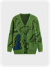 V Neck Animal Long Sleeve Cardigan