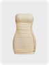 Cut Out Strapless Plain Sleeveless Short Dress