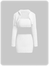 3pcs Knitted Plain Cardigan & Tube & Skirt Set