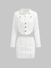 Cotton Plain Jacket With Skirt Two-Piece Set
