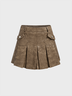 PU Tie-Dye Pleated Short Skirt