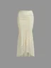 Double Layer Lace Plain Maxi Skirt