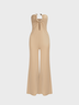 Jersey Cut Out Strapless Plain Sleeveless Jumpsuit